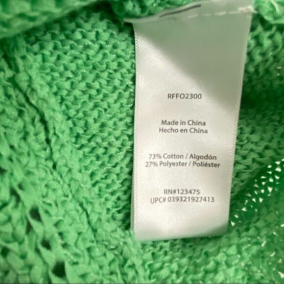 Rachel Zoe Green Knit Crochet Sweater Size small - Picture 7 of 10